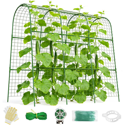 Cucumber Trellis for Raised Bed 48" L x 48" H U-Shape Garden Trellis for Climbing Plants Outdoor, Metal Arch Trellis for Vegetables, Plant Support for Tomato Pea Zucchini Grape Flowers