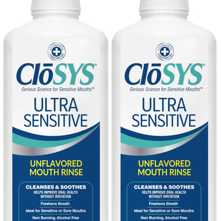 CloSYS Ultra Sensitive Mouthwash, 32 Oz, 2 Pack, Alcohol Free Mouthwash