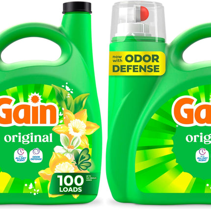 Gain Liquid Laundry Detergent, Original Scent | 107 Loads | 154 oz | HE Compatible | Pack of 2