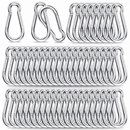 High-PQ 50PCS Carabiner Clip,Heavy Duty Spring Snap Hook,2IN(M5)