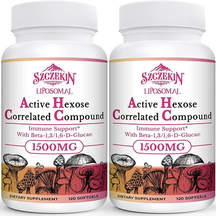 1500mg Liposomal Active Hexose Correlated Supplement,240 Soft Gels Beta-Glucans with Natural Mushroom Extract, Immune System, Liver Function, Maintain T-Cell & Killer Cell Activity