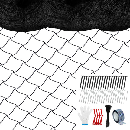 Unves 25 x 100 Ft Bird Netting, 2.4" Square Mesh Bird Net for Chicken Coop