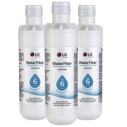 LG LT1000P3 6-Month / 200 Gallon Refrigerator Replacement Water Filter, 3 Count (Pack of 1), White