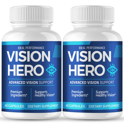 Vision Hero Capsules, Official VisionHero Eye Vitamins Supplement Pills - Maximum Strength, All Natural Formula Visual Wellness & Crystal Clear View, Vision Hero Advanced Support Reviews (2 Pack)