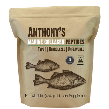 Anthony's Hydrolyzed Marine Collagen Peptides, 1 lb, Gluten-Free, Paleo and Keto Friendly, Unflavored