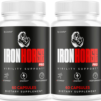 (2 Pack) Iron Horse Pro Supplement Pills - Official Advanced Formula Support Capsules - Maximum Strength, Natural Iron Horse Pro for Overall Health & Wellness, 120 Capsules for 2 Months