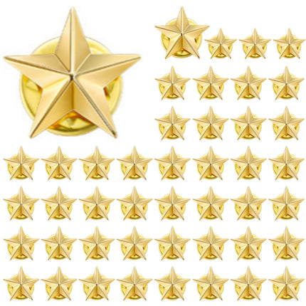 Kenning 60 Pieces Gold Star Pins Bulk Memorial Day Star Badge Lapel Pins