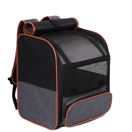 Pesen Cat Backpack Carrier, Breathable & Foldable Pet Carriers for Cats, Small Dogs and Rabbits Under 15 lbs, Airline Approved Dog & Cat Carrier Backpack for Hiking, Travel, Camping, Dark Gray