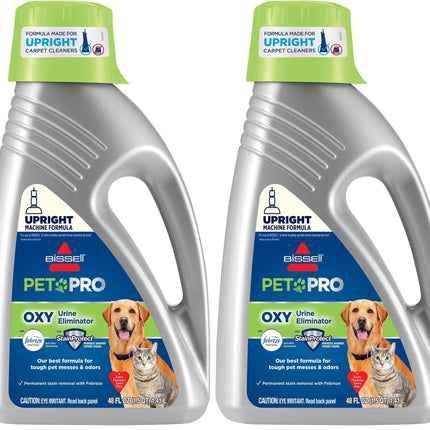 Bissell PET PRO OXY Urine Eliminator with Febreze Carpet Deep Clean Solution, StainProtect Technology, leading upright carpet cleaners, 48oz, Our best formula for pet messes & odors, (Pack of 2)