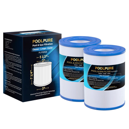 POOLPURE PDM28 Spa Filter Replaces 461273, FC-9944, SD-01392, AquaRest Dream Maker Hot Tub Filter, 28 sq. ft. 2Pack