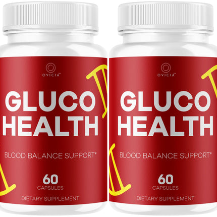 (2 Pack) Gluco Health Capsules - GlucoHealth Support Pills Premium Plus All Natural Ingredients Advanced GlucoHealth Formula Maximum Strength for Overall Health & Wellness, 120 Capsules for 2 Months