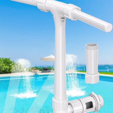 POOLHOUR [Patented] 2026 Height Upgrade Pool Fountain for Above Ground/Inground Pools with Dual High-Pressure Spray, 360° Adjustable Cooling Jet & Relaxation - Waterfall Sprinkler Cooler