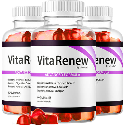 (3 Pack) VitaRenew Gummies - Original VitaRenew Advanced 1050MG Formula - Maximum Strength, Supplement Gummy Official Formula Vita Renew All Natural Overall Wellness Support, 180 Gummies for 3 Months
