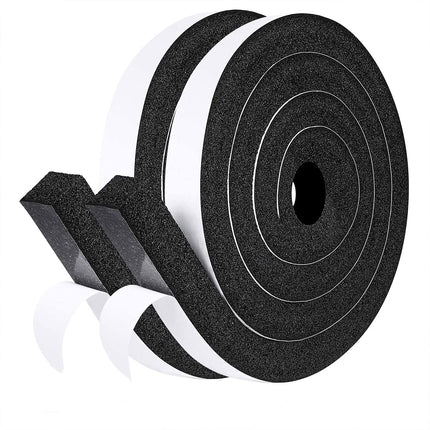 fowong Air Conditioner Window Seal Kit 1" x 1" – Neoprene Foam Tape Weather Stripping for Window AC Units, Blocks Hot Air, Drafts & Noise, 13FT (6.5FT x 2 Rolls, Black)