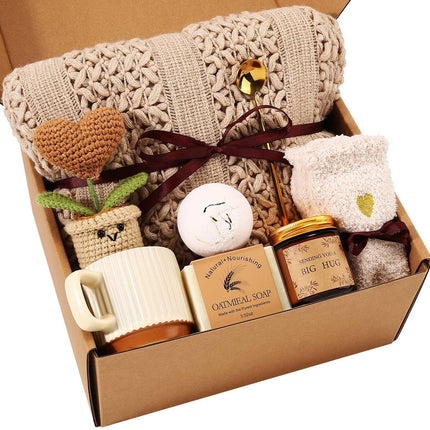 Uwingess Get Well Soon Gift Baskets for Women Self Care Gifts, Spa Care Package Inspirational Thinking of You Sympathy Gifts, Christmas Birthday Gift for Women Friends Mom Sister Grandma