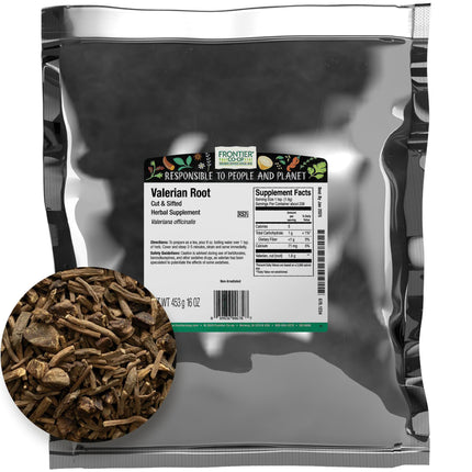 Frontier Co-op Cut & Sifted Valerian Root, Kosher - for Valerian Root Tea, DIY Supplement Capsules, Bedtime Formulas and Sleep Pillows | 16 Ounce (Pack of 1)