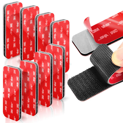 8 Sets Heavy-Duty Adhesive Hook and Loop Strips, 1.2" × 3.2"