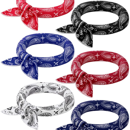 Coume 6 Pack Cooling Neck Wraps Neck Cooler Ice Bandanas Scarf for Hot Weather Summer Ultra Running Walking Riding Women Men(Classic Color)