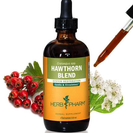 Herb Pharm Hawthorn Blend Liquid Extract Drops for Cardiovascular and Circulatory Support, 4 Oz