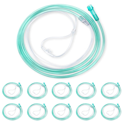 ANSNF Standard Oxygen Nasal Cannula for Adult - 7 ft, Soft Material, Kink Resistant, Lightweight Tubing (10 Pack)