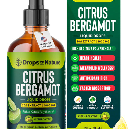 Citrus Bergamot Extract 20:1 - Vegan, Non-GMO, Gluten Free - Comparable to Berberine Supplement & Resveratrol Supplements - Citrus Bergamot for Heart Health and Antioxidant Support (Mixed Berry, 60ml)