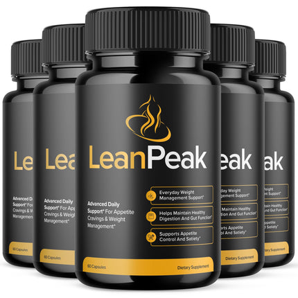 (5 Pack) Lean Peak Capsules, Advanced Formula Lean Peak Pills with Natural Ingredients, Maximum Strength Leanpeak Health and Wellness Multivitamin, Leanpeak Pills for Women and Men (300 Capsules)