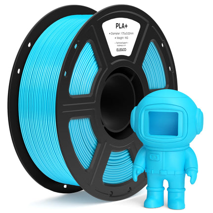ELEGOO PLA+ Filament 1.75mm Sky Blue 1KG, High Toughness PLA Plus 3D Printer Filament Dimensional Accuracy +/- 0.02mm, 1kg Spool(2.2lbs) Fits for Most FDM 3D Printers
