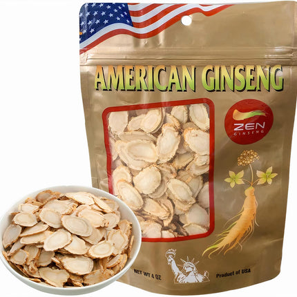 1 Bag of American Wisconsin Ginseng Slices - Panax Ginseng. Boosts Body Immunity, Energy & Stamina for Man & Women
