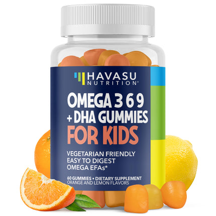 Omega Gummies for Kids, Lemon & Orange, 60ct, Body & Brain Support