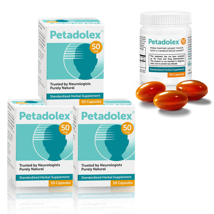 Petadolex Linpharma 50mg Patented PA-Free Butterbur Root Extract for Brain Health – 3 Btl.