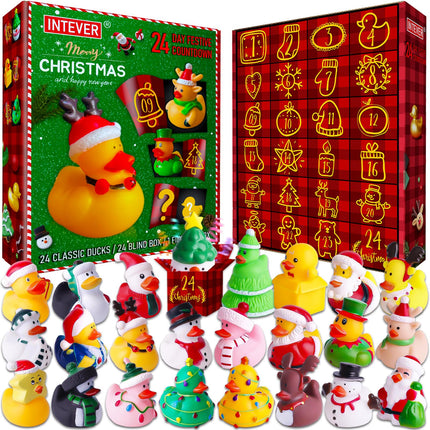 Intever Advent Calendar Christmas 2026, 24 Days of Surprise Rubber Ducks