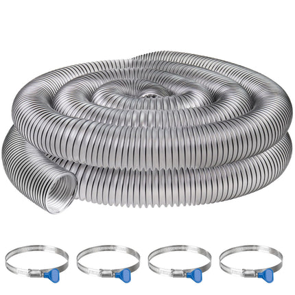 2-1/2" x 20' PVC Dust Collection Hose,2.5 Inch Dust Collector Hose,Dust Vacuum Hose Tube Pipe Flexible Clear PVC Fume Hose w/Carbon Steel Wire for Woodworking,Workshops,Dust Collectors