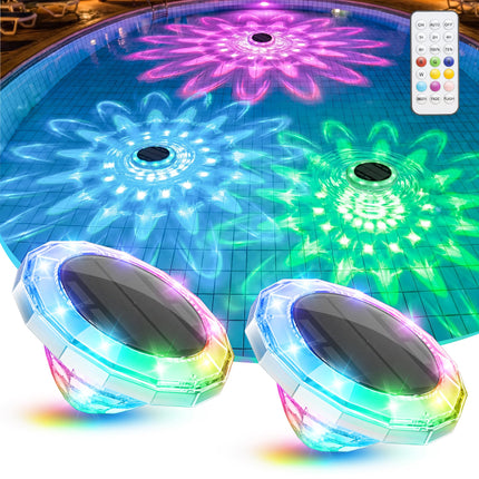 NIORSUN Floating Solar Pool Lights, 5.8 Inch IP68 Waterproof Pool Lights with Remote, 9 RGB Color LED Pool Solar Lights with Timer Auto On/Off, Pool Lights for Inground Above Ground Pools Hot Tub Spa