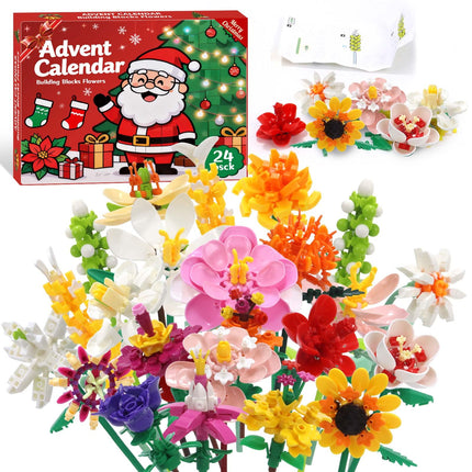 Flower Advent Calendar 2026 – 24-Day Christmas Countdown Building Set