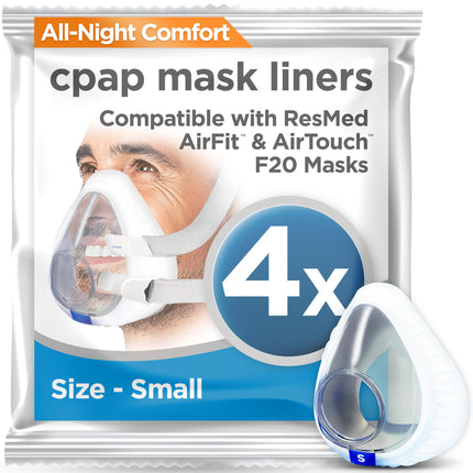 resplabs CPAP mask Liners - Compatible with ResMed AirFit and AirTouch F20 Full face Masks. Reduce Noisy air leaks, Prevent Painful Irritation - Small