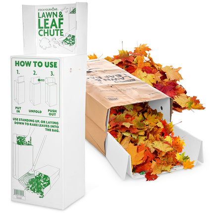 Lawn and Leaf Chute, Reusable Lawn Bag Holder for Easy Leaf Collecting, Durable Lawn Bag Funnel for Paper Leaf Bags, Leaf Bag Chute for Sweeping and Collecting Yard Debris, No Bending Required!