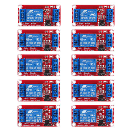 AEDIKO 10pcs Relay Module DC 12V Relay Board 1 Channel with Optocoupler Isolation Support High or Low Level