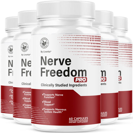 (5 Pack) Nerve Freedom Pro - NerveFreedom Pro Capsules, Supplement Support, NerveFreedom Pills All Natural Ingredients, Health Support Advanced Formula, 300 Capsules for 5 Month