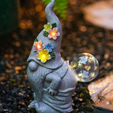 Acgarten Solar Funny Garden Gnome Statue: Outdoor Lights Decorations