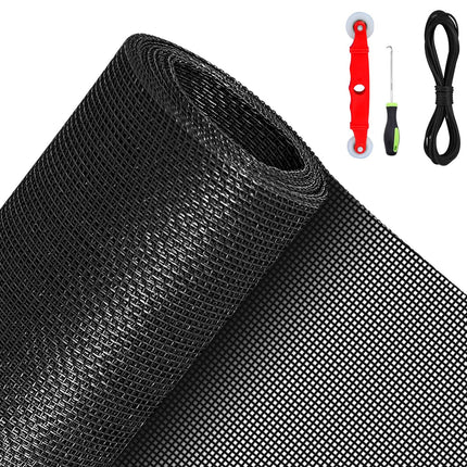 QWR Pet Proof Window Screen Replacement Kit, 48"x118" Durable High Hardness Screen Mesh Replacement Window Screens Repair Kit for Sliding Screen Door,Patio and Windows.(Folded Package with Tool Kit)