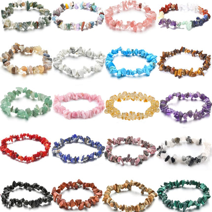 SAMOCO 20Pcs Natural Gemstone Beaded Bracelets for Women