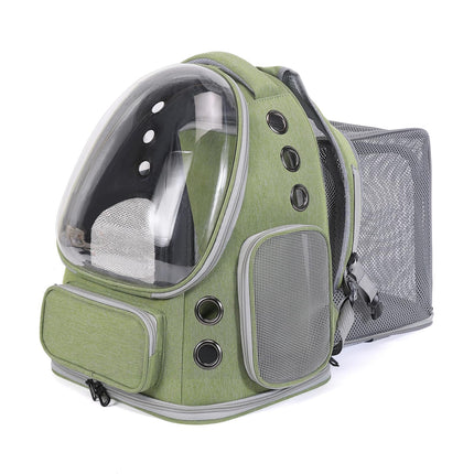 GixDix Cat Backpack Carrier for Large Cats, Expandable Cat Bubble Backpack, Dog Carriers for Small Medium Dogs, Airline Approved Pet Carrier for Travel Hiking Outdoor(Green)