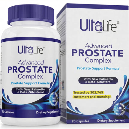ULTALIFE Advanced Saw Palmetto Prostate Supplement for Men with Beta Sitosterol Promotes Urinary Comfort, Sleep Quality & Prostate Health 90 Capsules
