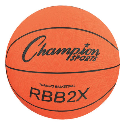 Champion Sports Rubber Basketball Trainer, Heavy Duty - Pro Style Basketballs - Premium Basketball Equipment, Indoor Outdoor - Physical Education Supplies (Size 35", Orange)