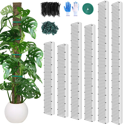 MUDEREK 6 Pack D Shape Sphagnum Moss Pole-24+40"+60"