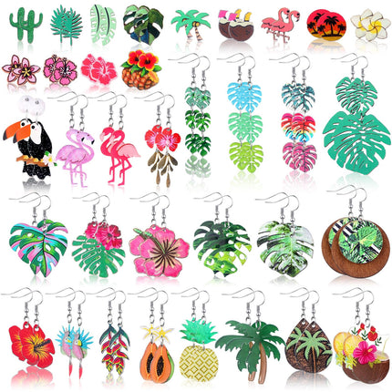 Nosiny 36 Pairs Tropical Summer Earrings Bulk for Women Vacation, Classic
