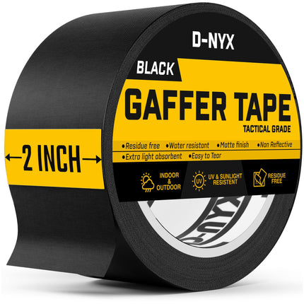 D-NYX Gaffer Tape 2 Inch x 1 Pack Brown Gaff Tape, No Residue Multipurpose Heavy Duty Gaffers Tape, Matte Finish Non-Reflective Waterproof Real Professional Grade Brown Gaffer Tape