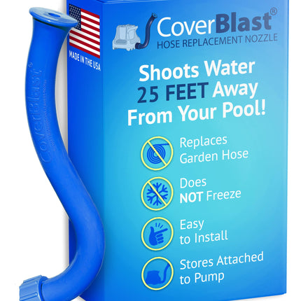 CoverBlast Pool Cover Pump Attachment - USA-Made & Patented Pool Cover Pump Hose Alternative w/ 25ft. Range - Easy-To-Install & Use Year-Round - Replaces Traditional Hoses, Eliminating Tripping Hazard
