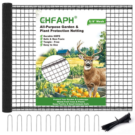 Deer Fence for Garden 4ftx50ft, Plastic Mesh Garden Fencing with Pre-Strung Reinforced Edge, Durable Temporary Fencing, Animal Barrier Fence, Ideal Safe Netting for Poultry, Fruit & Plant Protection