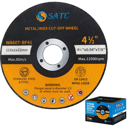 S SATC 4 1/2 Cut Off Wheel 50 PCS Cutting Wheels Angle Grinder Cutting Disc Ultra Thin Metal & Stainless Steel